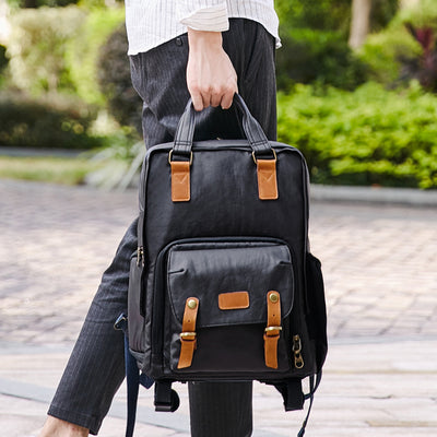 Mochila Vintage para Cámara de Lona de Algodón - Estilo Fotográfico Retro