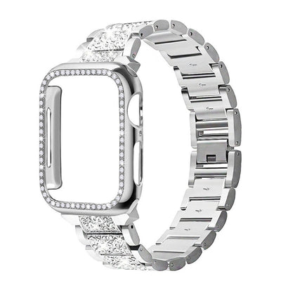 Pulsera Apple Watch de Acero Inoxidable con Diamantes de Tres Puntos - Image 5