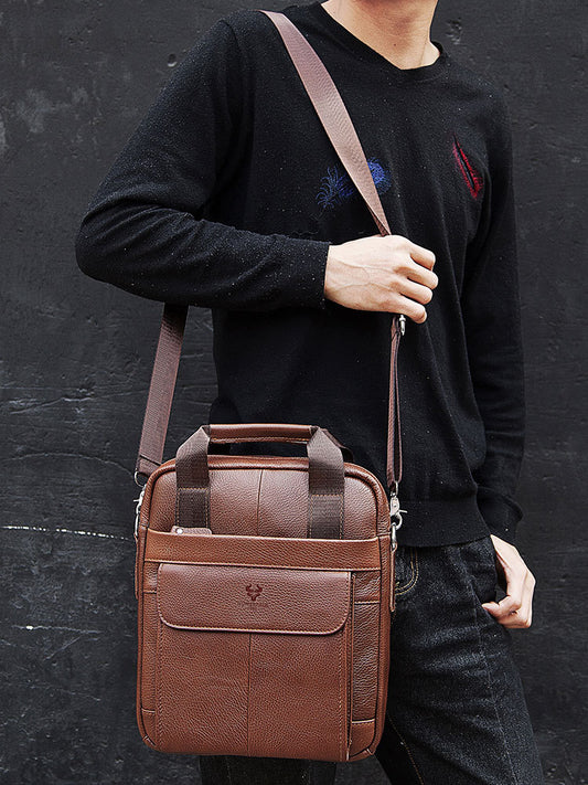Bolsa Mensajero Ejecutiva Hummer en Cuero Genuino para Hombre - Image 2