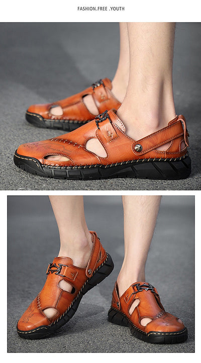 Sandalias Casuales de Cuero Genuino para Hombre - Estilo Versátil y Cómodo - Image 15