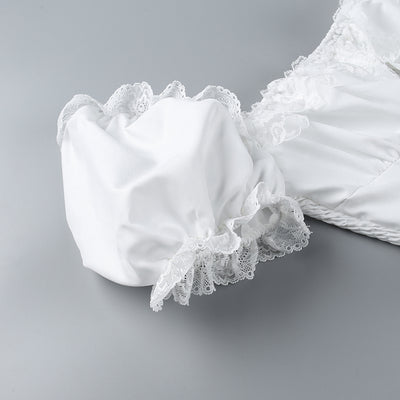 Vestido Blanco con Panel de Encaje y Cintura Anudada - Image 22