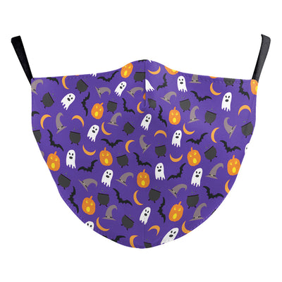 Black milk silk dustproof mask with a white smiley face design, featuring 'X' eyes and a curved smile, for Halloween. - Image 17
