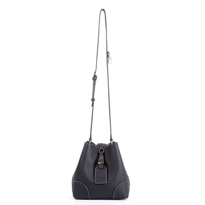Bolso Cubo Retro de Cuero Genuino con Patrón Grabado y Cordón Ajustable - Image 18