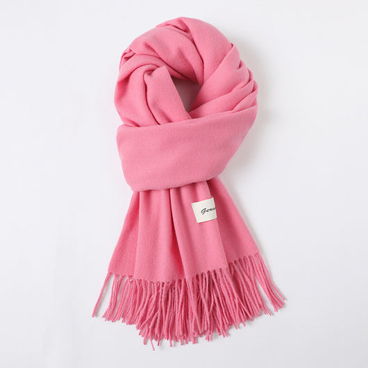 Bufanda de Cachemira Artificial con Borlas - Abrigo Cálido para Otoño e Invierno - Image 14