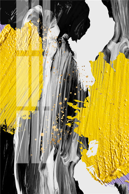 Cuadro Abstracto Lienzo Gris Dorado Nórdico - Pintura al Óleo - Image 7