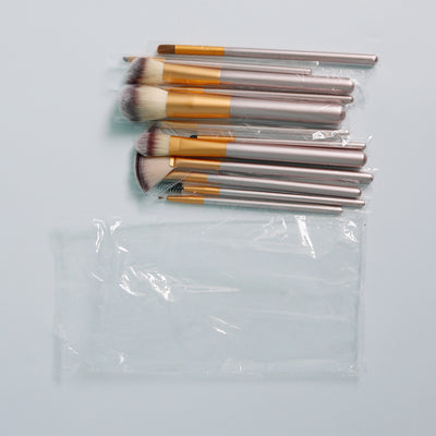 Set de 12 Brochas de Maquillaje Blanco Crema con Cerdas Sintéticas Premium - Image 17