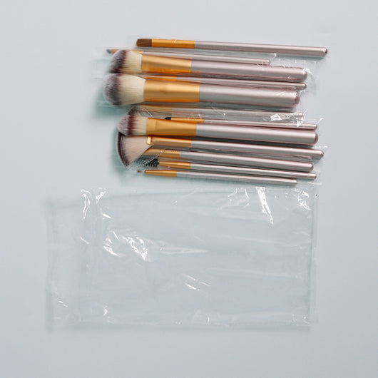 Set de 12 Brochas de Maquillaje Blanco Crema con Cerdas Sintéticas Premium - Image 17
