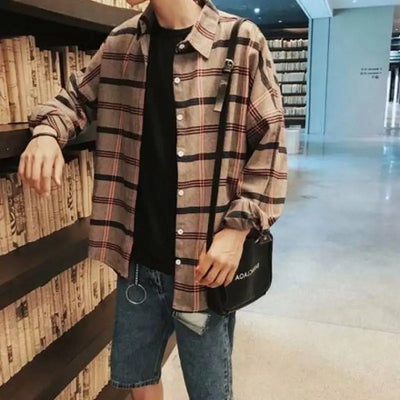 Camisa Holgada a Cuadros para Hombre - Image 12