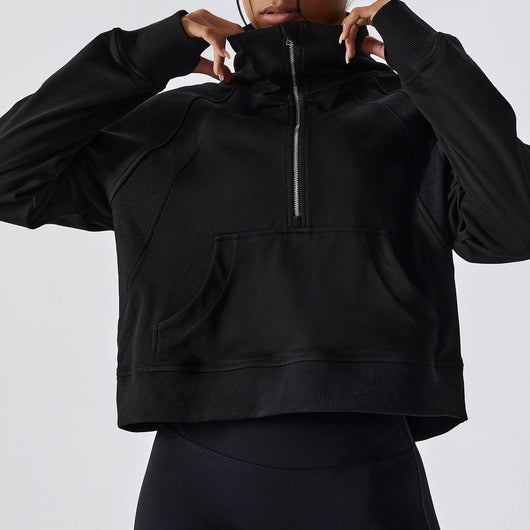 Sudadera Deportiva para Mujer con Cierre de Medio Zip y Mangas Largas - Image 3