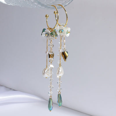 Aretes de Plata 925 Flor con Perla Estilo Coreano - Image 9