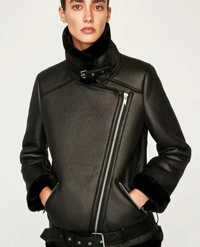 Chaqueta de Cuero PU con Cinturón Ajustable para Mujer - Estilo Trendy - Image 10