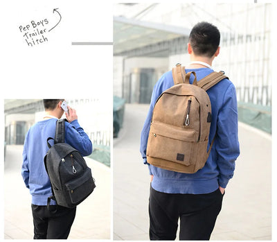 Mochila de Lona con Carga USB - Resistente y Funcional - Image 17