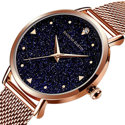 Reloj de Cuarzo Impermeable para Mujer con Diseño Estrellado Minimalista - Image 2