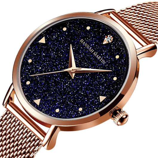 Reloj de Cuarzo Impermeable para Mujer con Diseño Estrellado Minimalista - Image 2