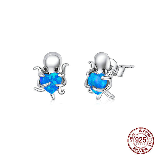 Aretes de Ópalo Pulpo Plateado - Joyería Elegante para Mujeres - Image 6