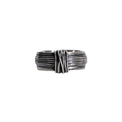 Anillo Vintage Tejido a Mano con Alambre Pulido para Hombre - Image 5