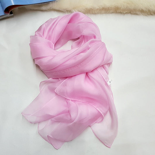 Pañuelo de Seda Elegante Liso para Mujer - Todas las Estaciones - Image 9
