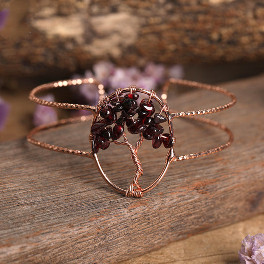 Pulsera de Turquesa Natural con Alambre de Cobre Dorado para Mujer - Image 9