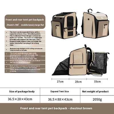 Mochila Transportadora Respirable para Gatos y Perros - Gran Capacidad Portátil - Image 6