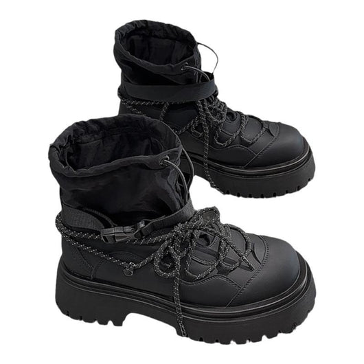 Bota de Trabajo Plataforma Retro para Mujer - Estilo Hiking - Image 3