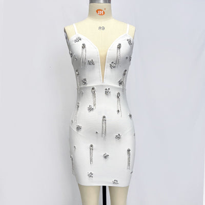Vestido Blanco Ajustado con Efecto Vendaje - Image 6