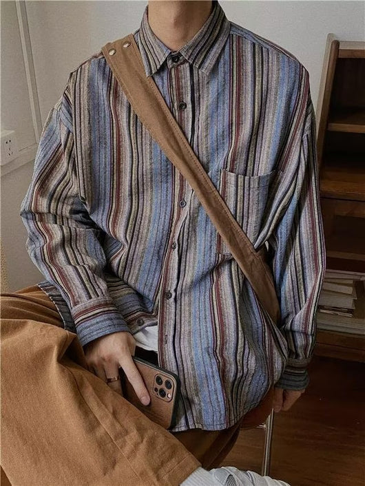 Camisa Abrigo de Pana a Rayas con Mangas Largas - Image 13