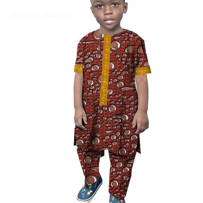Conjunto Africano de Algodón Estampado - Camiseta y Pantalón - Image 10