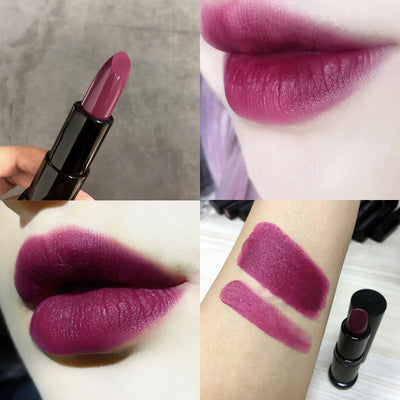 Labial Mate Chocolate Oscuro con Tonos Púrpura