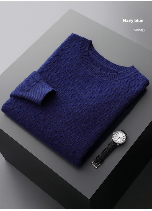 Suéter de Cachemira Gruesa para Hombre - Cuello Redondo Elegante para Otoño e Invierno - Image 27