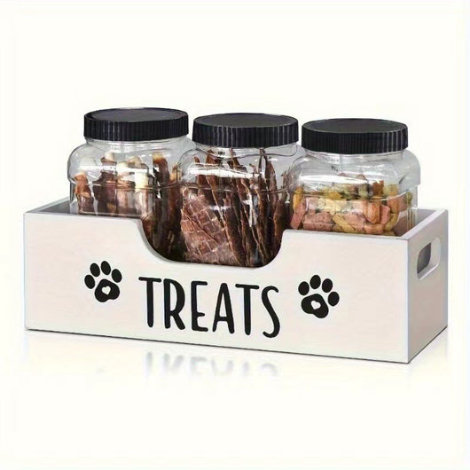 Caja Organizadora de Madera Maciza para Snacks de Mascotas - Image 4