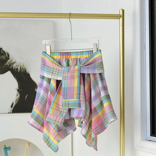 Culotte Cuadros con Encaje y Cordones Elásticos - Image 9