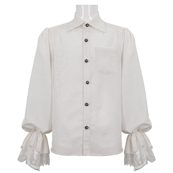 Camisa Gótica de Manga Larga con Volantes para Hombre