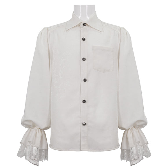 Camisa Gótica de Manga Larga con Volantes para Hombre