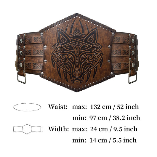 Cinturón Ancho Estilo Vikingo Nórdico con Relieve - Image 19