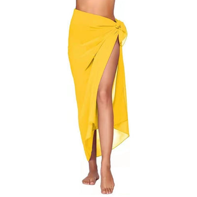 Women's navy blue chiffon sarong, long and flowing, draped over a model's arm against a white background. - Image 19