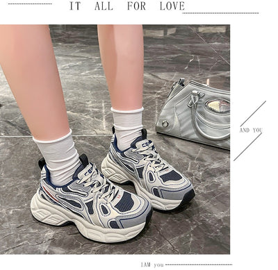 Zapatos Deportivos Mujer Malla Transpirable Base Reforzada Gris - Image 15