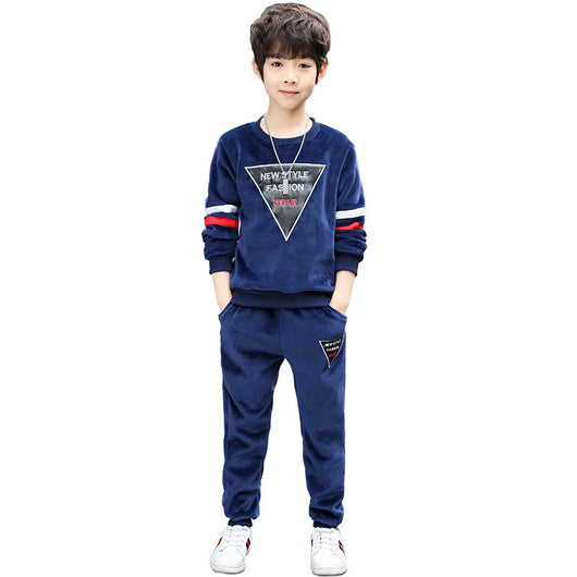 Traje Infantil Primavera Terciopelo Dorado para Niños - Image 9