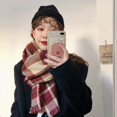 Bufanda Cuadros Retro Otoño Invierno para Mujer - Image 9