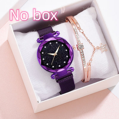 Conjunto de Reloj Pulsera Lujo para Mujer Elegante Cielo Estrellado Cierre Magnético - Image 17