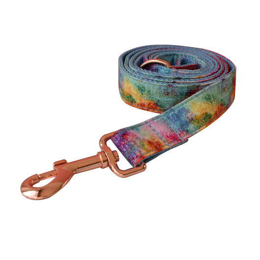 Collar para Mascota con Hebilla Azul Teñido en Caliente y Oro Rosa - Image 17