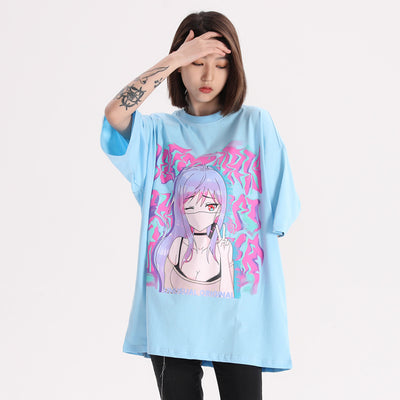 Camiseta de Pareja Cuello Redondo Manga Corta Estilo Urbano - Image 5