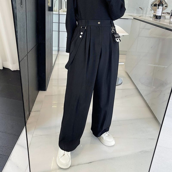 Pantalones Casuales Holgados para Hombre con Pierna Ancha y Caída Larga