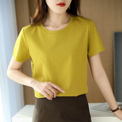 Blusa de Algodón Mercerizado Manga Corta Ajustada para Mujer - Image 12