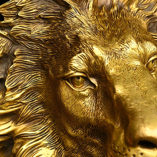 Ornamento Grande de León en Cobre Puro Tallado y Moldeado - Image 2