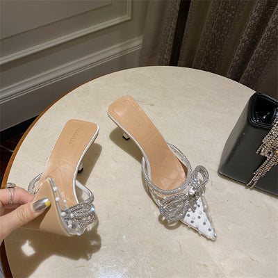 Sandalias de Cristal Transparente con Diseño de Strass para Mujer - Image 2