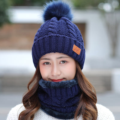 Conjunto de Gorro y Bufanda Bib Tejido para Damas Invierno - Image 10