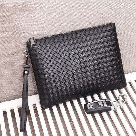 Bolso de Mano Tejido Cuadros PU Piel Premium - Image 4