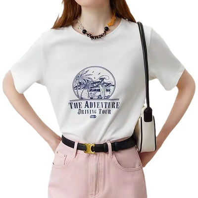 Blusa Estampada de Hombros Anchos y Manga Corta - Image 5