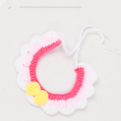 Collar Ajustable Tejido a Mano con Moño Floral para Gatos y Perros - Image 3