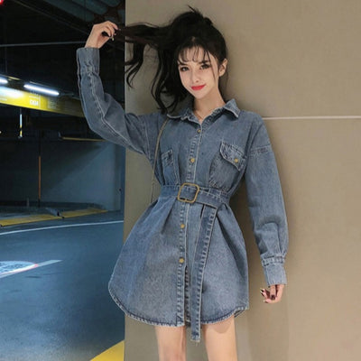 Camisa Chaqueta Denim Oversized de Manga Larga